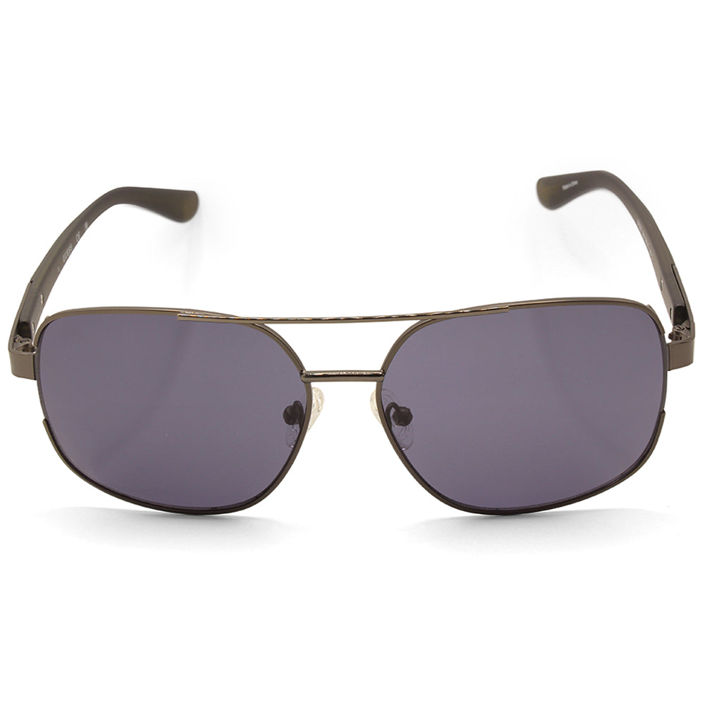 Guess Factory Shiny Gunmetal/Grey Smoke Men's Pilot Sunglasses GF0227 08A