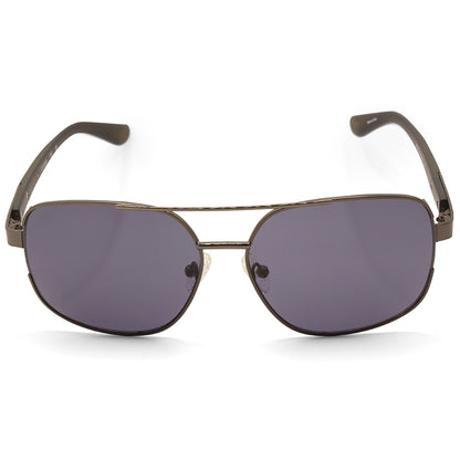 Guess Factory Shiny Gunmetal/Grey Smoke Men's Pilot Sunglasses GF0227 08A
