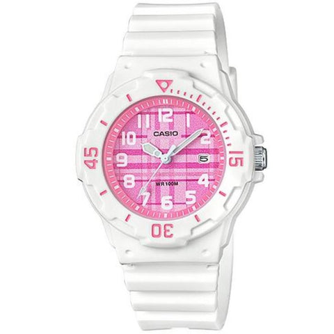 Casio LRW-200H-4C White with Pink Dial Women's 100m Analog Sports Watch