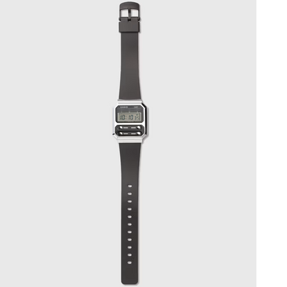 Casio Silver Black Retro Style Unisex Multifunction Digital Watch A100WEF-1A