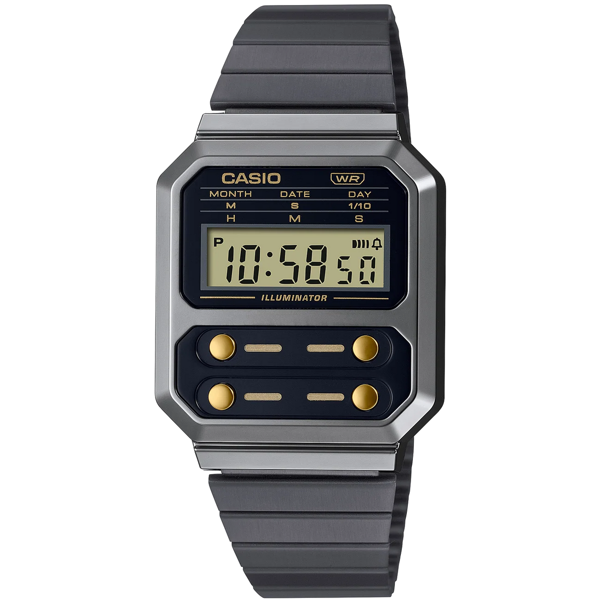 Casio Grey Retro Style Unisex Multifunction Digital Watch A100WEGG-1A2
