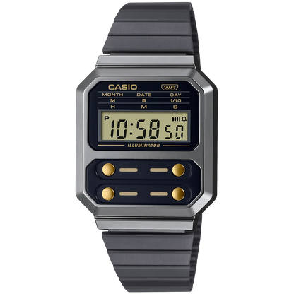Casio Grey Retro Style Unisex Multifunction Digital Watch A100WEGG-1A2