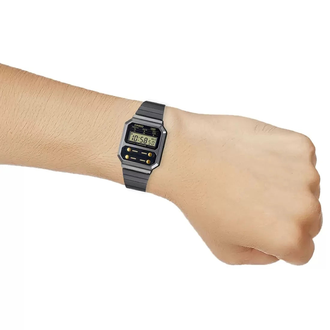 Casio Grey Retro Style Unisex Multifunction Digital Watch A100WEGG-1A2