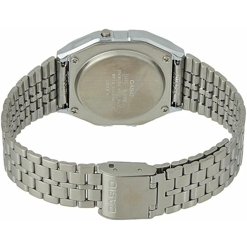 Casio A159WA-N1 Silver Retro Stainless Steel Digital Unisex Watch (Made in Japan)
