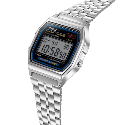 Casio A159WA-N1 Silver Retro Stainless Steel Digital Unisex Watch (Made in Japan)