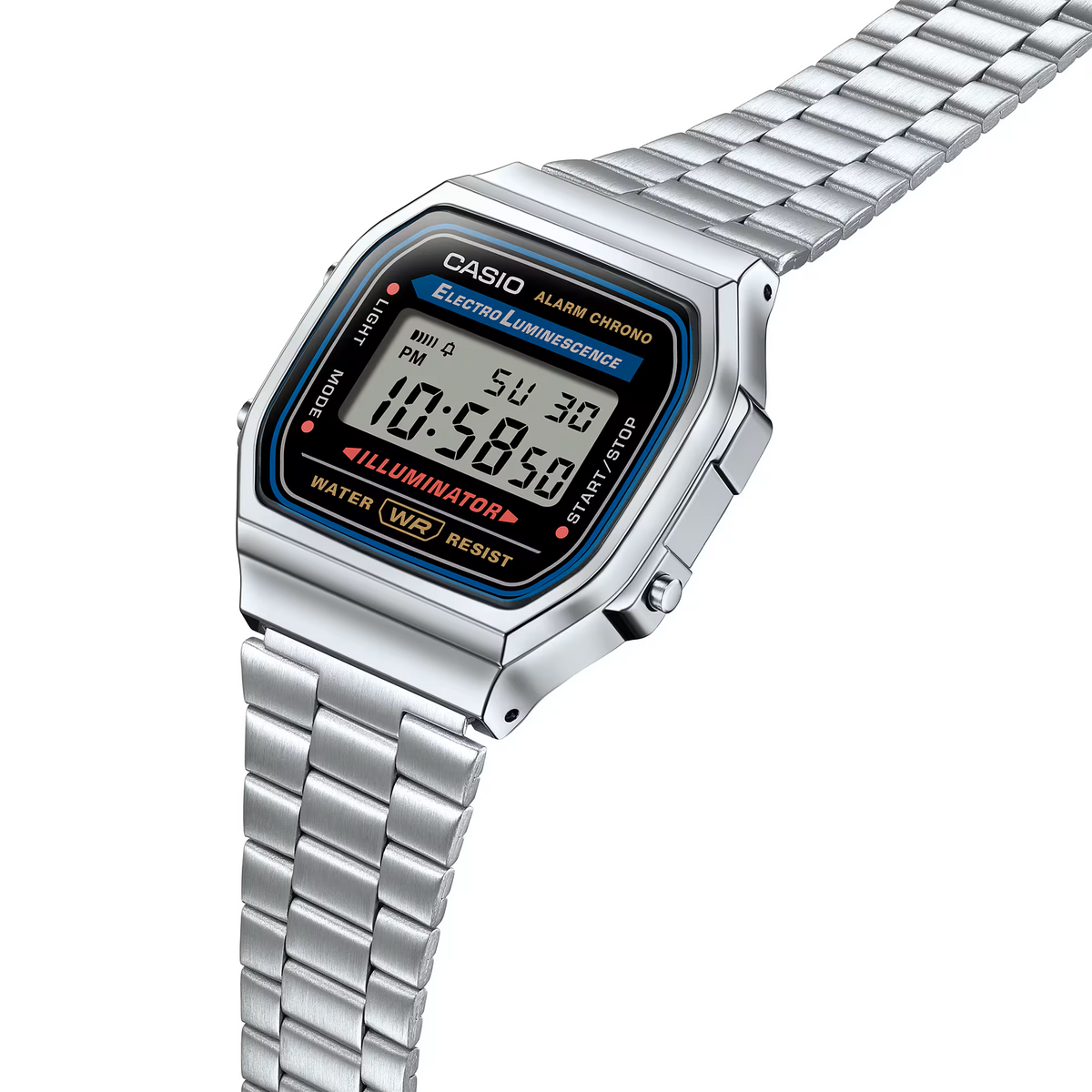 Casio Silver Stainless Steel Retro Vintage Unisex Digital Watch A168WA-1W