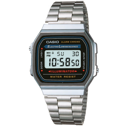 Casio Silver Stainless Steel Retro Vintage Unisex Digital Watch A168WA-1W