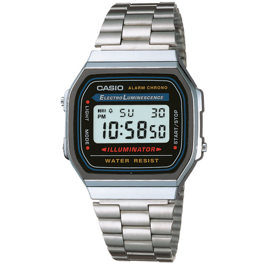 Casio Silver Stainless Steel Retro Vintage Unisex Digital Watch A168WA-1W