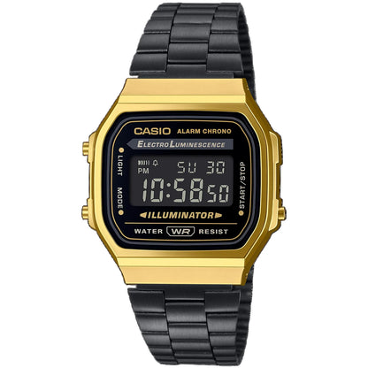Casio Black Gold Retro Vintage Style Unisex Digital Watch A168WEGB-1B