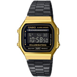 Casio Black Gold Retro Vintage Style Unisex Digital Watch A168WEGB-1B