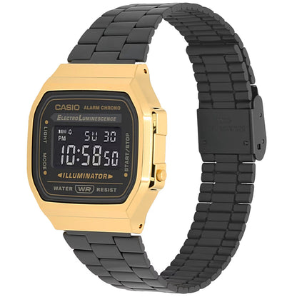 Casio Black Gold Retro Vintage Style Unisex Digital Watch A168WEGB-1B