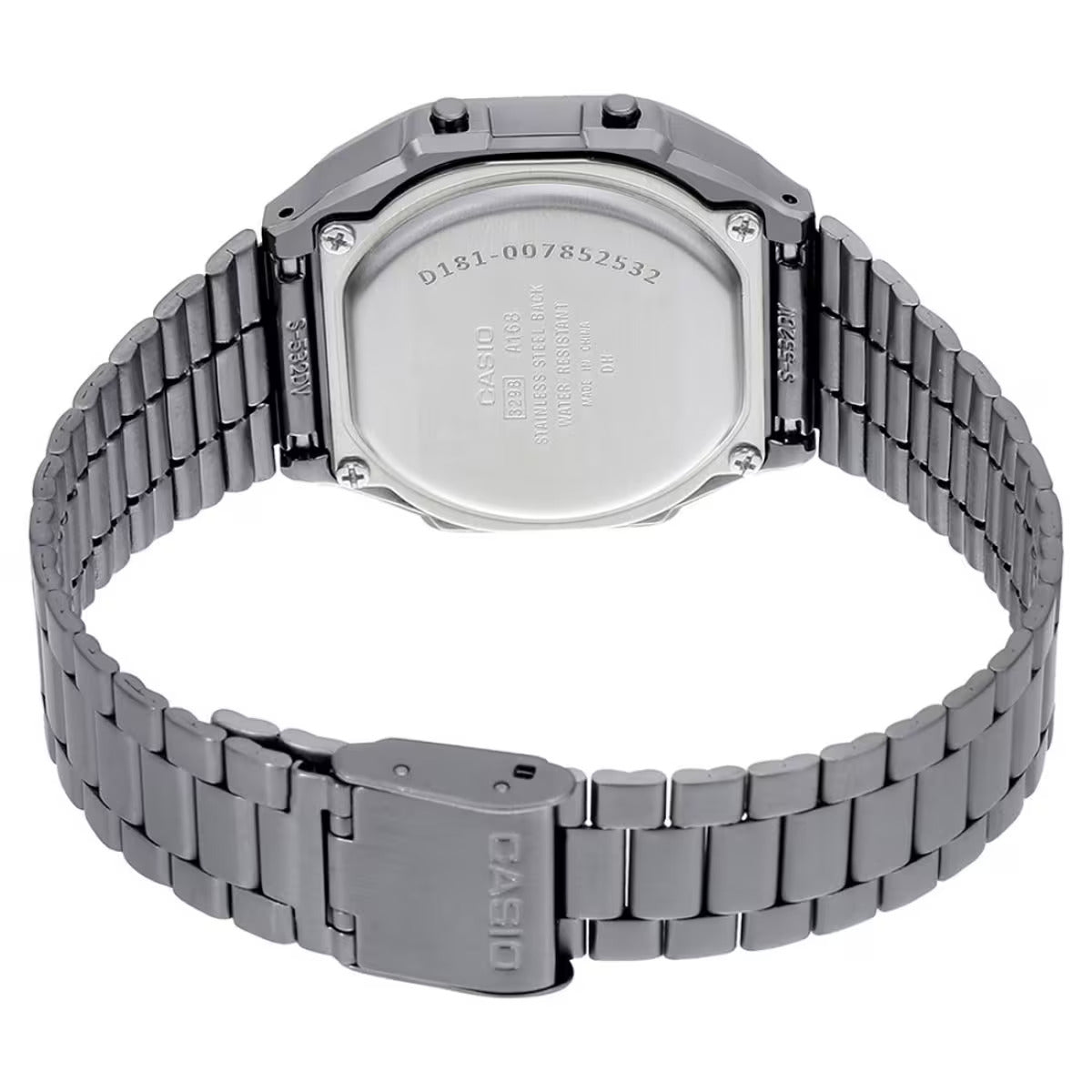 Casio Grey/Black Stainless Steel Unisex Multifunction Digital Watch A168WGG-1A