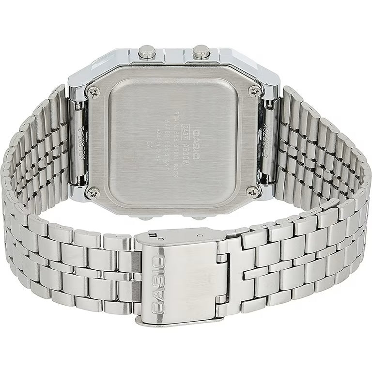 Casio Vintage Classic Silver-Tone World Time Digital Watch A500WA-1