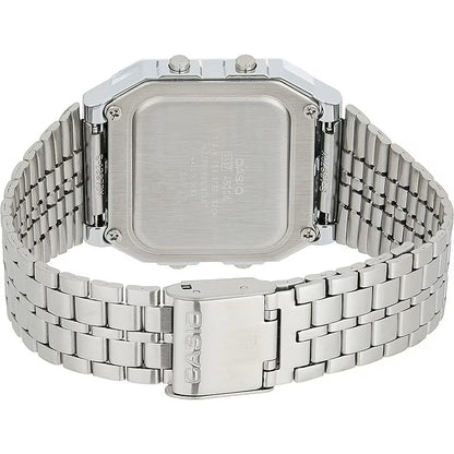 Casio Vintage Classic Silver-Tone World Time Digital Watch A500WA-1