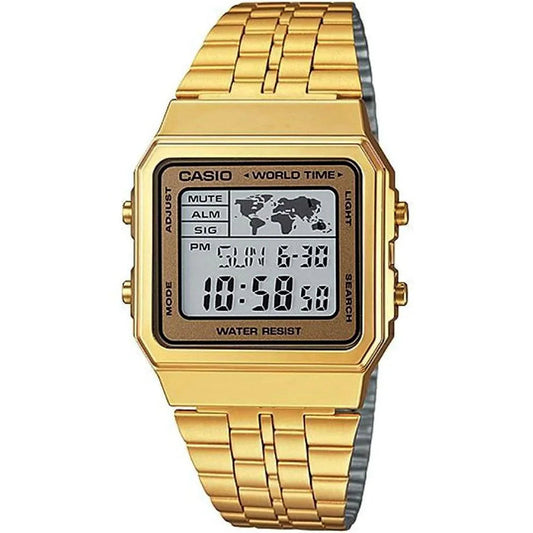 Casio Gold Vintage Style World Time Unisex Digital Watch A500WGA-9