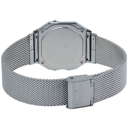 Casio Silver Super Slim Stainless Steel Mesh Band Unisex Digital Watch A700WM-7A
