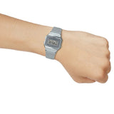 Casio Silver Super Slim Stainless Steel Mesh Band Unisex Digital Watch A700WM-7A