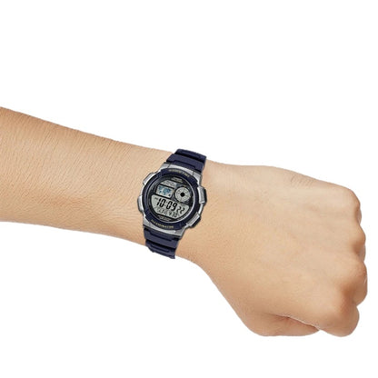 Casio Blue Silver-Tone 100m Unisex Digital Sports Watch AE-1000W-2A