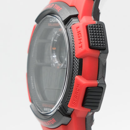 Casio Red World Time 100m Unisex Digital Sports Watch AE-1000W-4A