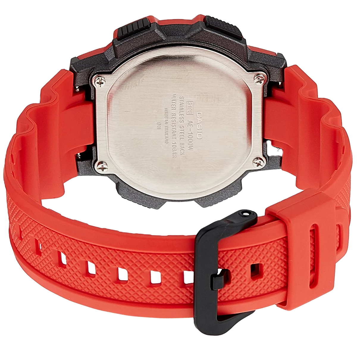 Casio Red World Time 100m Unisex Digital Sports Watch AE-1000W-4A