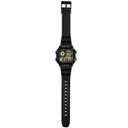 Casio Black Youth Series World Time Unisex Digital Sports Watch AE-1200WH-1A
