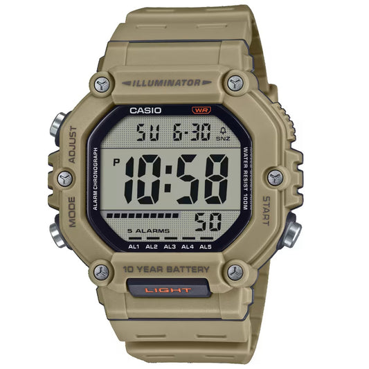 Casio Khaki/Grey Resin Men’s 100m Multifunction Digital Watch AE-1600H-5AV