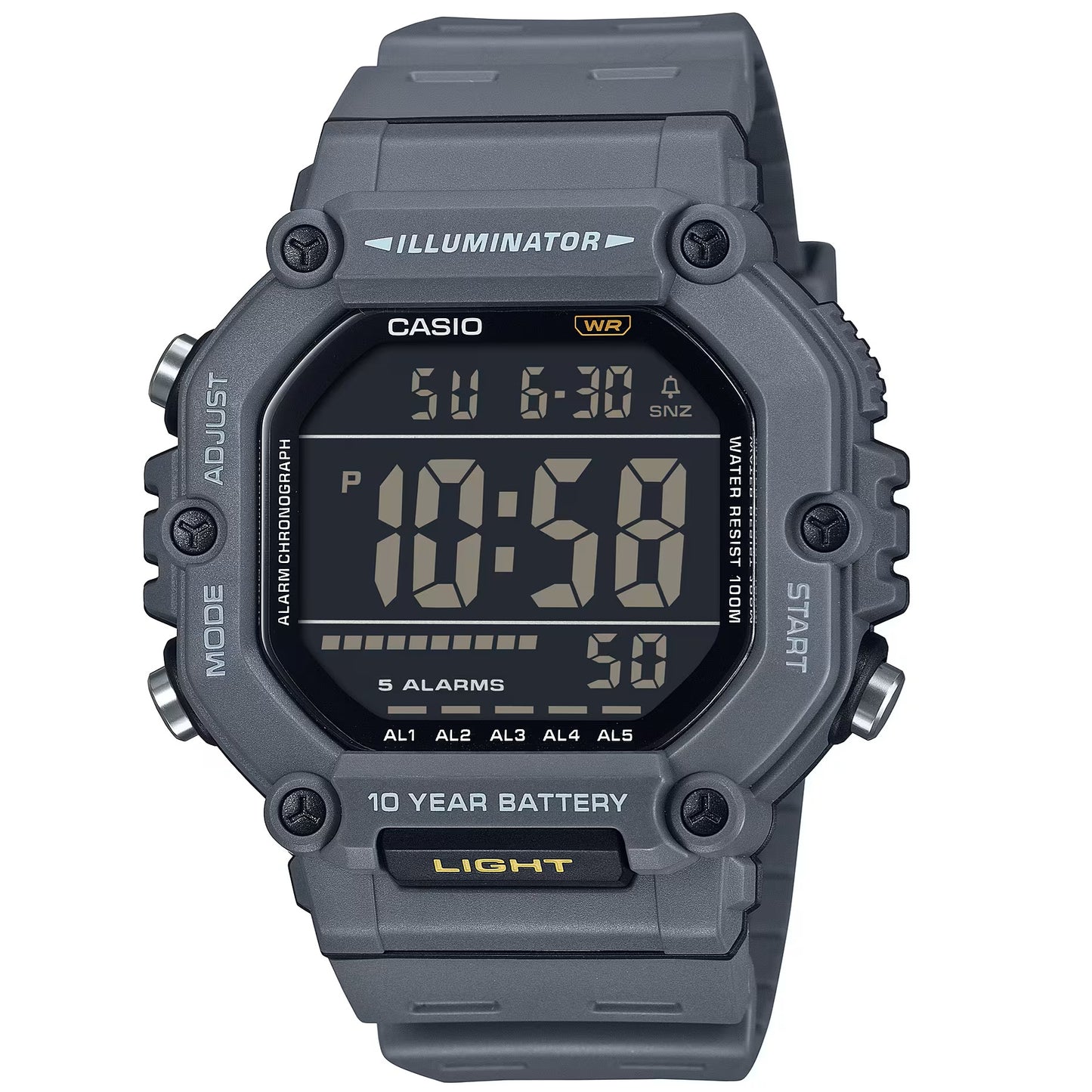 Casio Grey/Black Dial Men’s 100m Multifunction Digital Watch AE-1600H-8BV