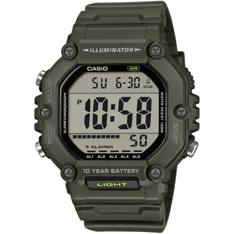 Casio Green Resin Men’s 100m Multifunction Digital Watch AE-1600HX-3A