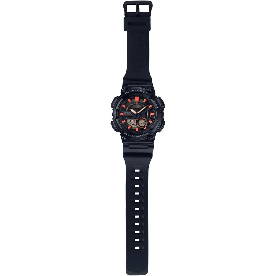 Casio Black Men's 100m Digital Analog Sports Watch AEQ-110W-1A2V