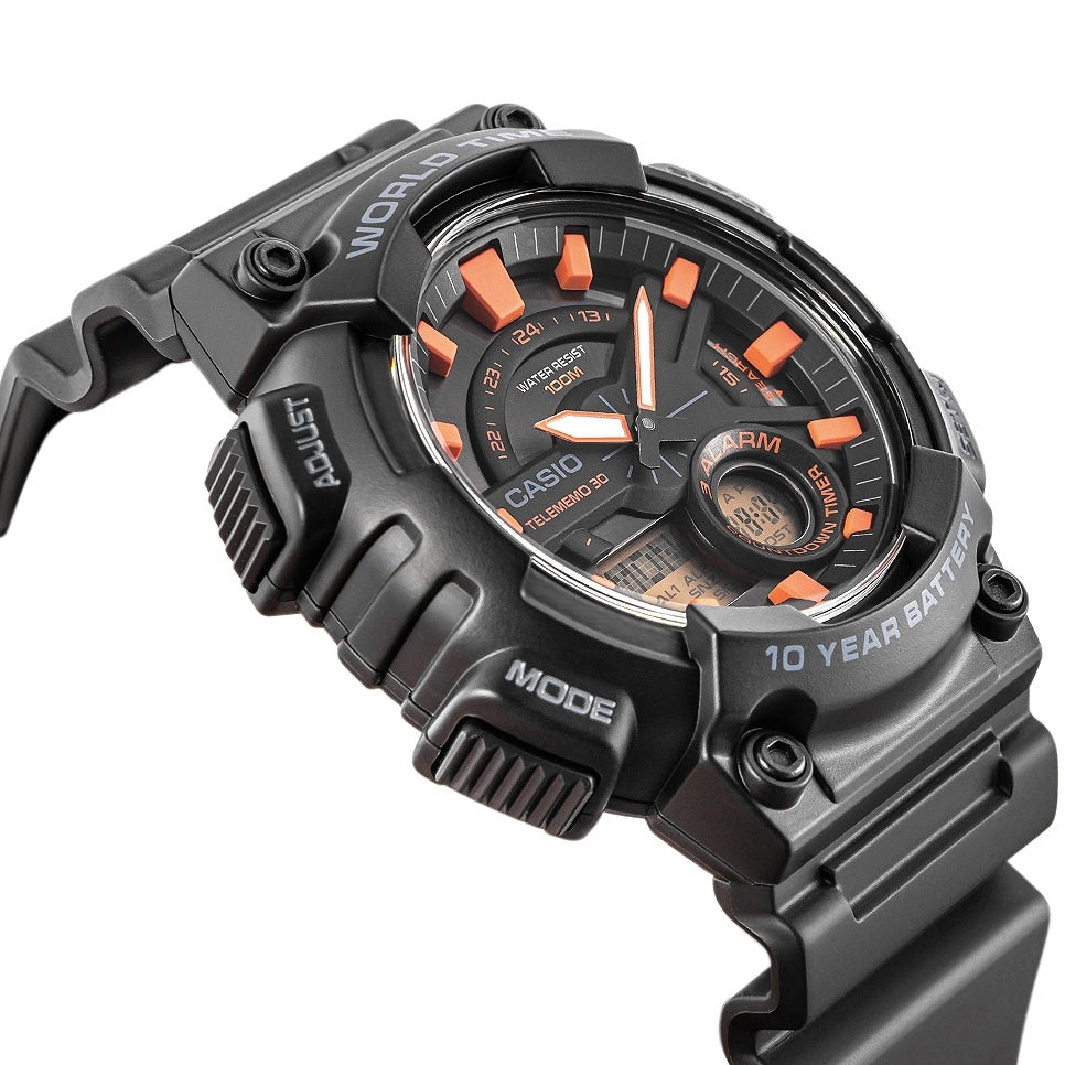 Casio Black Men's 100m Digital Analog Sports Watch AEQ-110W-1A2V