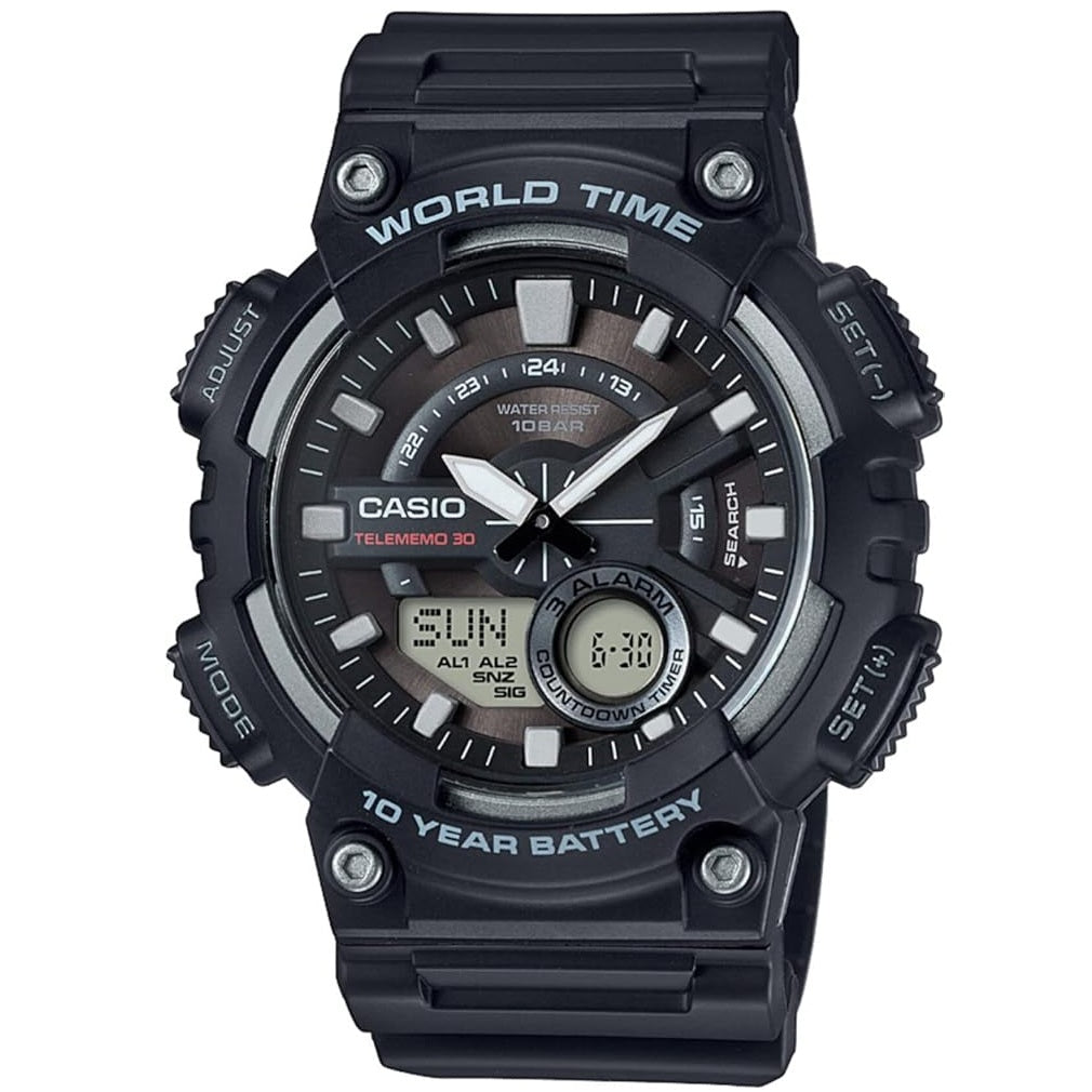 Casio Black 100m Men's Analog Digital Sports Watch AEQ-110W-1A