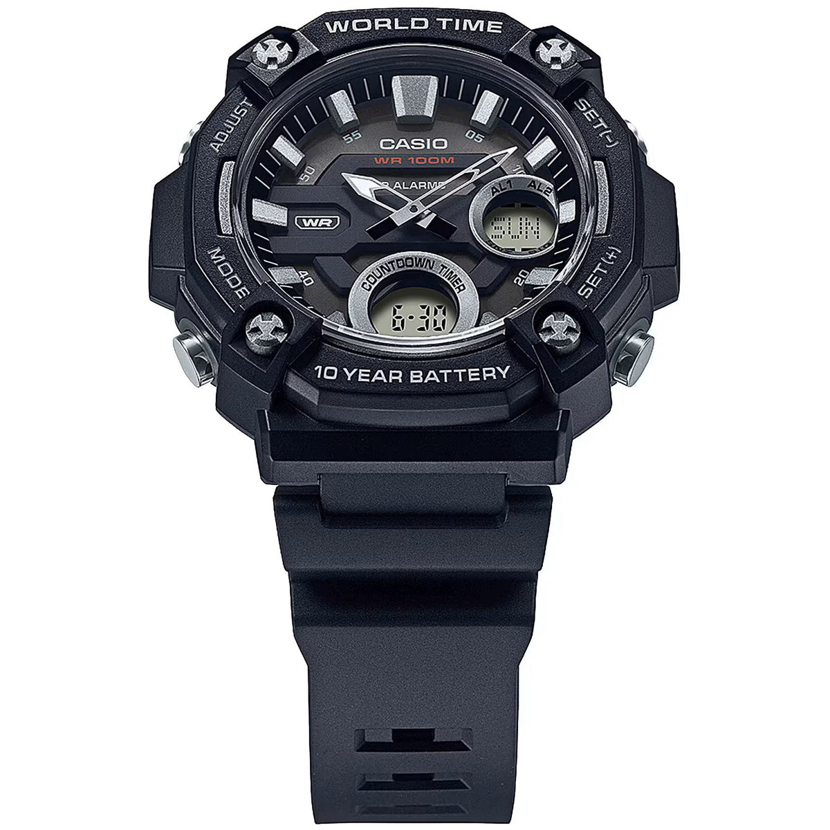 Casio Black Men's 100m Digital-Analog Extra Large Sports Watch AEQ-120W-1AV
