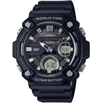 Casio Black Men's 100m Digital-Analog Extra Large Sports Watch AEQ-120W-1AV