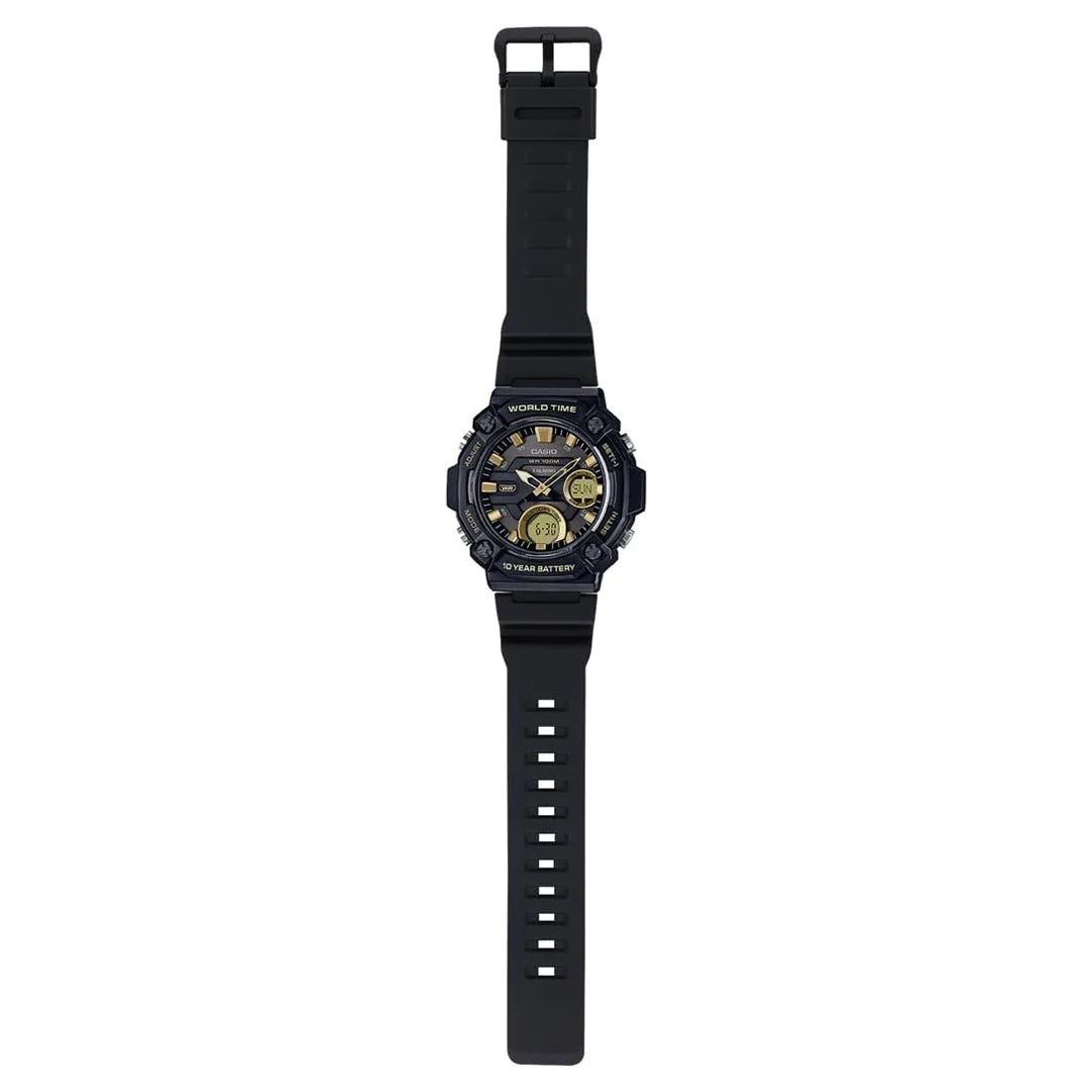 Casio Black Men's 100m Digital-Analog Extra Large Sports Watch AEQ-120W-9AV