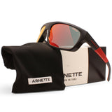 Arnette Hijiki Matte Black-Grey/Red-Yellow Mirror Men's Sports Sunglasses