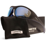 Arnette Ilum Matte Black on Blue/Dark Grey Mirror Water Polarised Men's Sunglasses