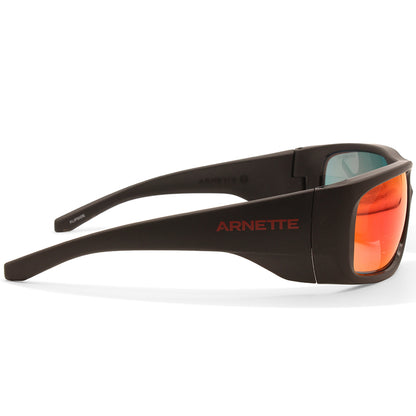 Arnette Flipside Matte Black/Grey-Orange Mirror Men's Sports Sunglasses