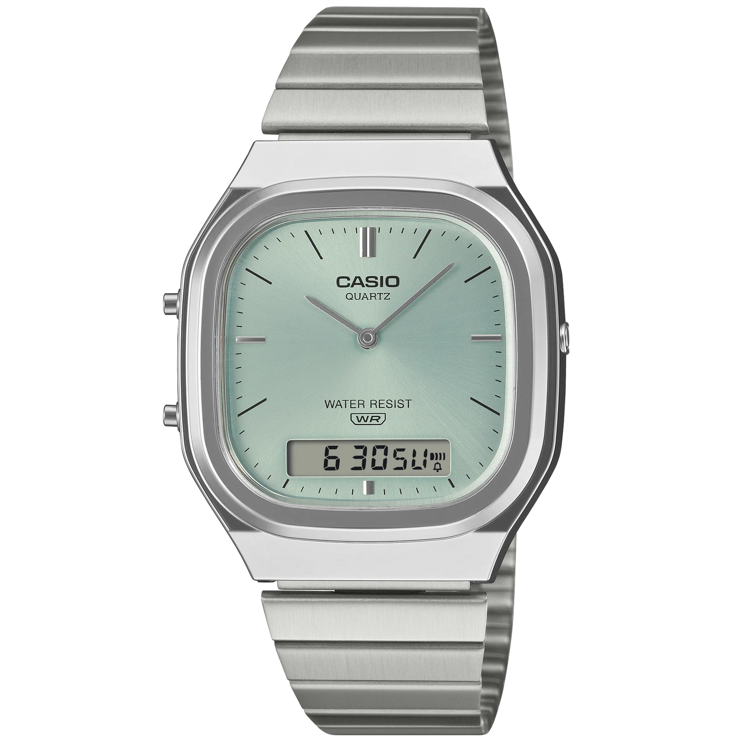 Casio Silver/Light Blue Vintage Style Unisex Analog Digital Watch AQ-240E-2A
