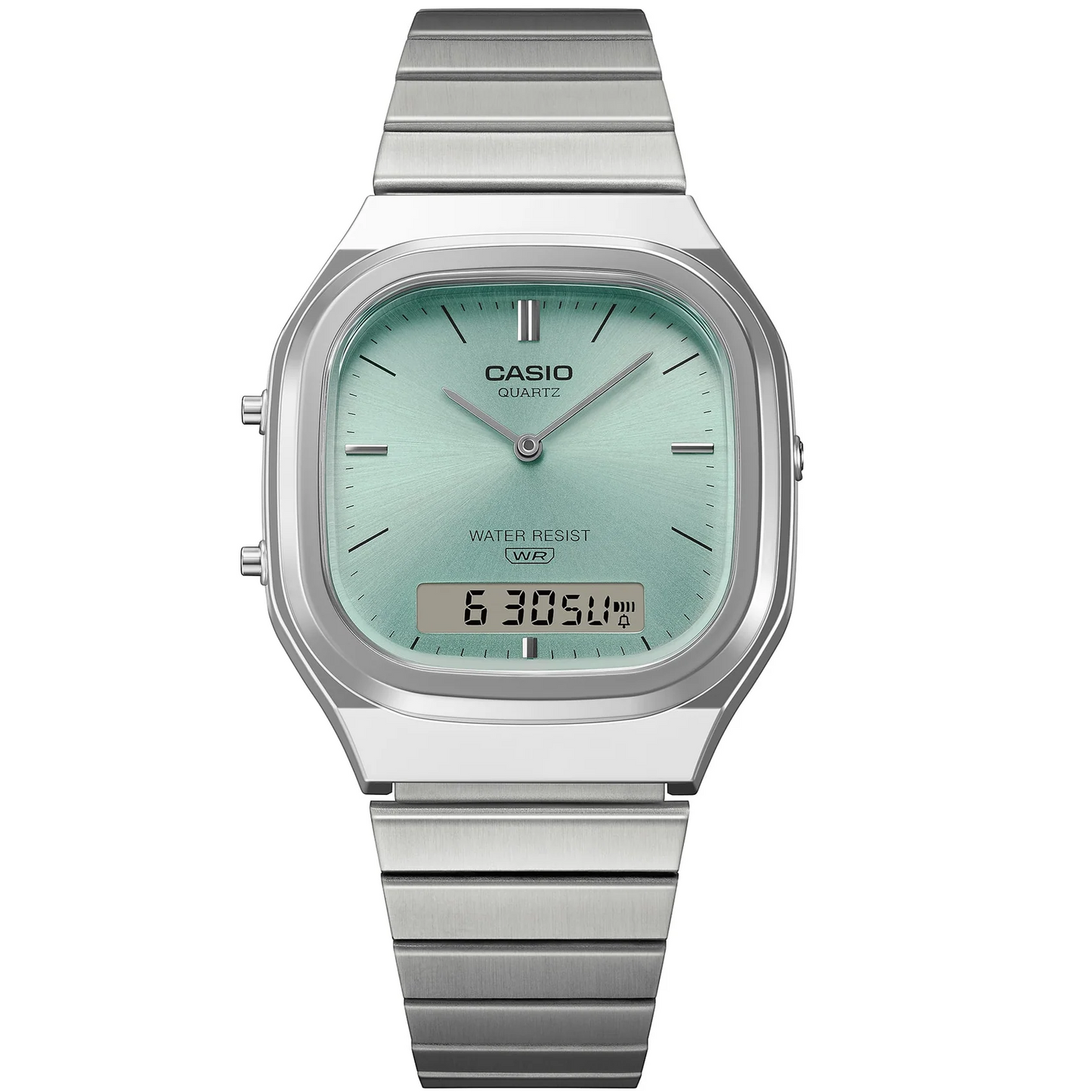Casio Silver/Light Blue Vintage Style Unisex Analog Digital Watch AQ-240E-2A