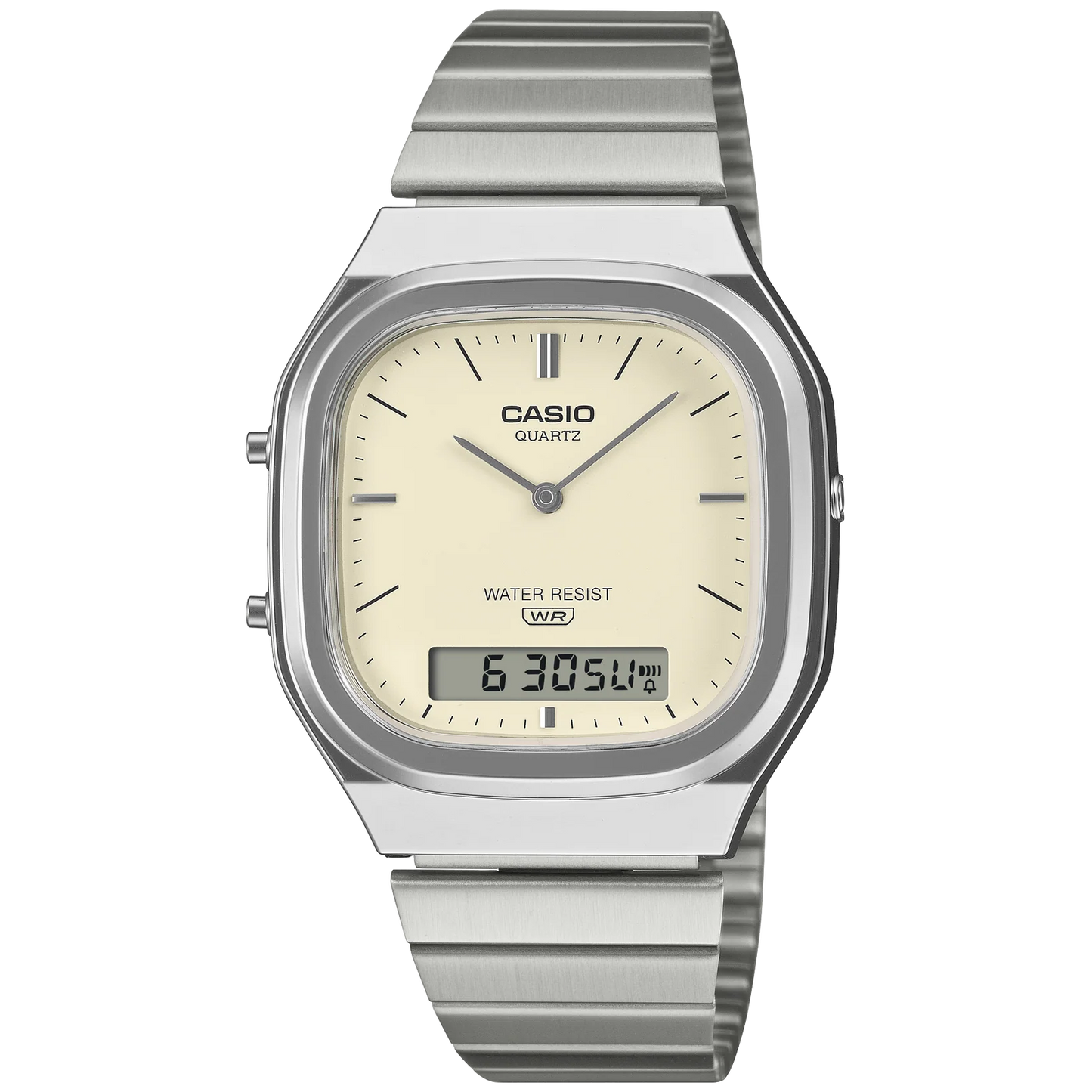 Casio Silver/Champagne Vintage Style Unisex Analog Digital Watch AQ-240E-7A2