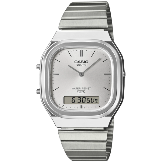 Casio Silver Vintage Style Unisex Analog Digital Watch AQ-240E-7A