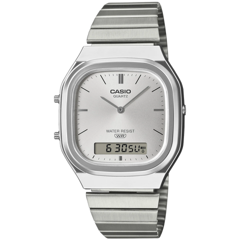 Casio Silver Vintage Style Unisex Analog Digital Watch AQ-240E-7A