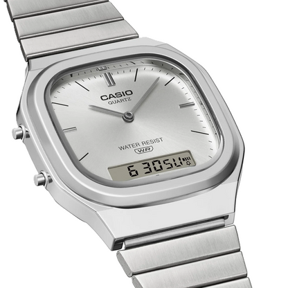 Casio Silver Vintage Style Unisex Analog Digital Watch AQ-240E-7A