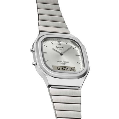 Casio Silver Vintage Style Unisex Analog Digital Watch AQ-240E-7A