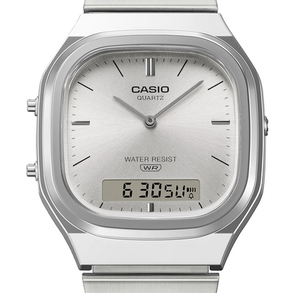 Casio Silver Vintage Style Unisex Analog Digital Watch AQ-240E-7A