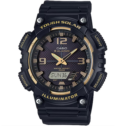 Casio Black Gold Tough Solar Men's 100m Digital-Analog Watch AQ-S810W-1A3V