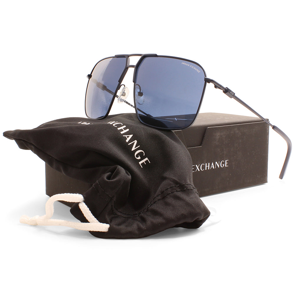 Armani Exchange Navigator Matte Blue/Blue Men's Sunglasses AX2050S 609980