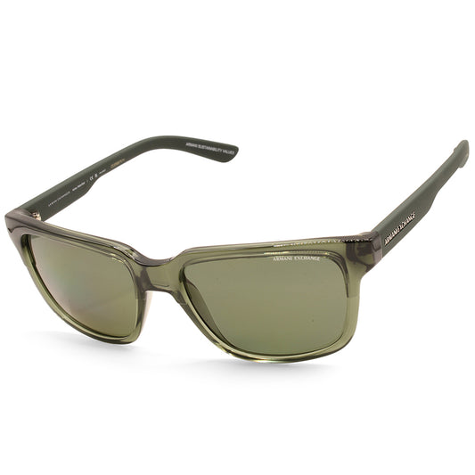 Armani Exchange Transparent Green/Green Polarised Men's Sunglasses AX4026S