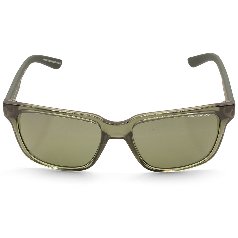 Armani Exchange Transparent Green/Green Polarised Men's Sunglasses AX4026S