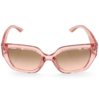 Armani Exchange Shiny Transparent Pink/Pink-Grey Gradient Women's Sunglasses